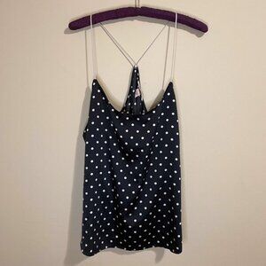 polka dot tank black and white size xl cami silk